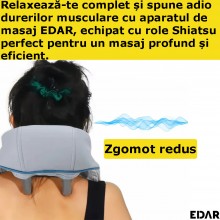Aparat De Masaj EDAR Cu Role Shiatsu, Zona Cervicala, Spate, Gat, Umeri, Lombar, Dispozitiv De Masaj Pentru Cu Incalzire, Ame... Aparat De Masaj EDAR Cu Role Shiatsu, Zona Cervicala, Spate, Gat, Umeri, Lombar, Dispozitiv De Masaj Pentru Cu Incalzire, Ame...