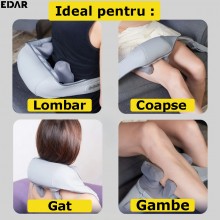 Aparat De Masaj EDAR Cu Role Shiatsu, Zona Cervicala, Spate, Gat, Umeri, Lombar, Dispozitiv De Masaj Pentru Cu Incalzire, Ame... Aparat De Masaj EDAR Cu Role Shiatsu, Zona Cervicala, Spate, Gat, Umeri, Lombar, Dispozitiv De Masaj Pentru Cu Incalzire, Ame...