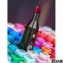 Set EDAR 60 De Carioci, Multicolore, Marker Cu Cap Dublu, Cerneala Pe Baza De Alcool, Geanta Inclusa Si Suport Din Plastic