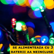 Instalatie Luminoasa SIKS De Craciun, Cu Baterii si Telecomanda, 10M, 100 LED, 8 Moduri de Iluminare, Pentru Interior Si Exte... Instalatie Luminoasa SIKS De Craciun, Cu Baterii si Telecomanda, 10M, 100 LED, 8 Moduri de Iluminare, Pentru Interior Si Exte...