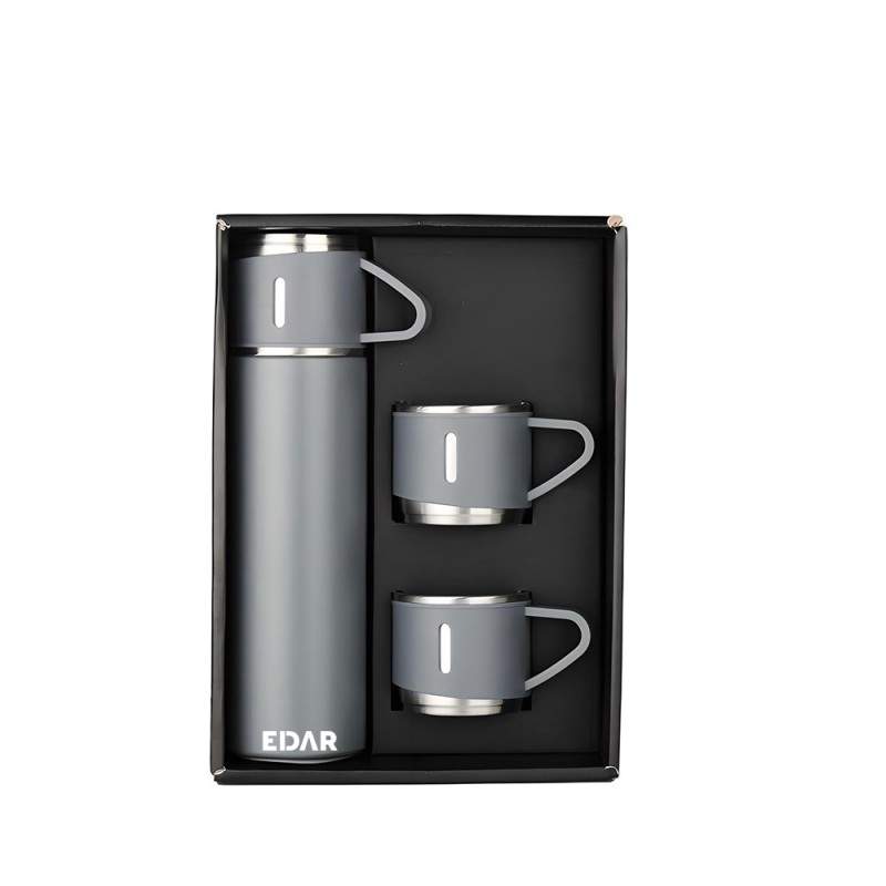 Termos EDAR Cu Interior Din Inox, Capacitate 500 ml, Cu Perete Dublu, Set Cu 2 Cani Extra, Inchidere Ermetica, Rezistent la R... Termos EDAR Cu Interior Din Inox, Capacitate 500 ml, Cu Perete Dublu, Set Cu 2 Cani Extra, Inchidere Ermetica, Rezistent la R...