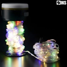 Ghirlanda SIKS Luminoasa Camping, Cu Lanterna Si Functie De Baterie Externa, 15 m, 4 moduri de iluminare, LED, RGB, Waterproo...
