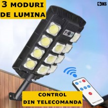 Lampa Solara SIKS Stradala Sau Gradina Cu Panou Solar, De Exterior, 352 LED COB, Lumina Neutra, Control Din Telecomanda, Cu S... Lampa Solara SIKS Stradala Sau Gradina Cu Panou Solar, De Exterior, 352 LED COB, Lumina Neutra, Control Din Telecomanda, Cu S...