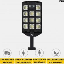 Lampa Solara SIKS Stradala Sau Gradina Cu Panou Solar, De Exterior, 352 LED COB, Lumina Neutra, Control Din Telecomanda, Cu S... Lampa Solara SIKS Stradala Sau Gradina Cu Panou Solar, De Exterior, 352 LED COB, Lumina Neutra, Control Din Telecomanda, Cu S...