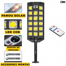 Lampa Solara Stradala COB Sau Gradina SIKS, Panou Solar, De Exterior, 544 LED COB, Lumina Neutra, Control Din Telecomanda, Cu... Lampa Solara Stradala COB Sau Gradina SIKS, Panou Solar, De Exterior, 544 LED COB, Lumina Neutra, Control Din Telecomanda, Cu...