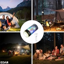 Ghirlanda Luminoasa Camping EDAR, Lanterna LED, Baterie Externa, 15 m Lungime, 4 Moduri de Lumini, RGB, Waterproof, Reincarca...