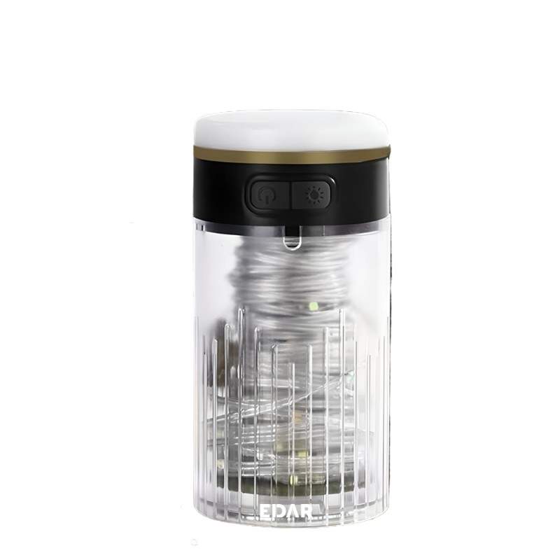 Ghirlanda Luminoasa Camping EDAR, Lanterna LED, Baterie Externa, 15 m Lungime, 4 Moduri de Lumini, RGB, Waterproof, Reincarca...