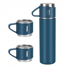 Termos EDAR Cu Interior Din Inox, Capacitate 500 ml, Cu Perete Dublu, Set Cu 2 Cani Extra, Inchidere Ermetica, Rezistent la R...