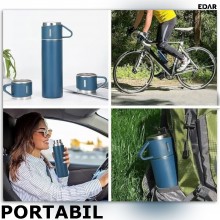 Termos EDAR Cu Interior Din Inox, Capacitate 500 ml, Cu Perete Dublu, Set Cu 2 Cani Extra, Inchidere Ermetica, Rezistent la R... Termos EDAR Cu Interior Din Inox, Capacitate 500 ml, Cu Perete Dublu, Set Cu 2 Cani Extra, Inchidere Ermetica, Rezistent la R...