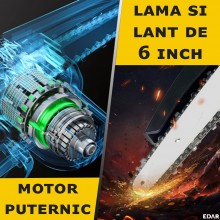 Mini Fierastrau Electric Portabil EDAR, Lant Si Lama de 6 Inch, 2 Acumulatori Reincarcabili Inclusi 36 V, Pas 1/4, Albastru Mini Fierastrau Electric Portabil EDAR, Lant Si Lama de 6 Inch, 2 Acumulatori Reincarcabili Inclusi 36 V, Pas 1/4, Albastru