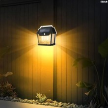 Lampa Solara EDAR Cu 2 Becuri Led Si Senzor De Miscare, Pentru Exterior, Gradina, Terasa, Panou Solar Incorporat, 3 Moduri de...