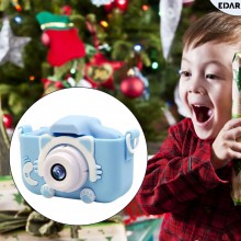 Camera Foto/Video Digitala Pentru Copii EDAR, Carcasa Silicon Model Pisica, Jocuri Incluse, Slot Card Memorie, Rezolutie HD 1...