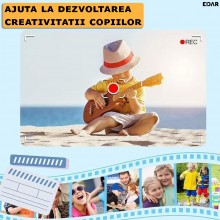 Camera Foto/Video Digitala Pentru Copii EDAR, Carcasa Silicon Model Pisica, Jocuri Incluse, Slot Card Memorie, Rezolutie HD 1...