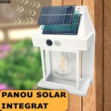 Lampa Solara EDAR de Perete, Pentru Exterior, Rezistenta la Apa, Senzor De Miscare, Incarcare Solara, 3 Moduri de Lumina, Put...