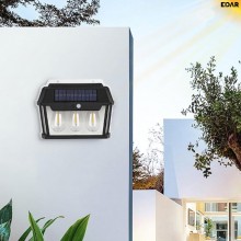 Lampa Solara EDAR de Perete Cu 3 Leduri, Pentru Exterior, Rezistenta la Apa, Senzor De Miscare, Incarcare Solara, 3 Moduri de...