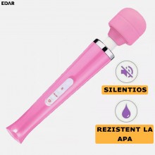 Vibrator EDAR, Stimulator Clitoridian Cu Cap Flexibil, Silicon Delicat, 10 Viteze, Incarcare USB, Impermeabil, 32x6 Cm, Silen...