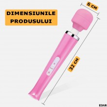Vibrator EDAR, Stimulator Clitoridian Cu Cap Flexibil, Silicon Delicat, 10 Viteze, Incarcare USB, Impermeabil, 32x6 Cm, Silen...