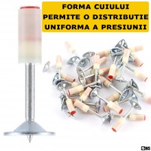 Set Cuie SIKS Tip Ciuperca Pentru Pistol, Cu Autopropulsare, 200 Bucati, 7.2 mm, Alb/Argintiu