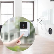 Sonerie Video Fara Fir EDAR, Reincarcabila, Camera HD, Wi-fi, Acces Aplicatie Telefon, Audio Bidirectional, Viziune Nocturna,...