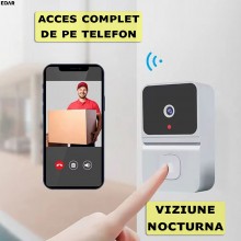 Sonerie Video Fara Fir EDAR, Reincarcabila, Camera HD, Wi-fi, Acces Aplicatie Telefon, Audio Bidirectional, Viziune Nocturna,... Sonerie Video Fara Fir EDAR, Reincarcabila, Camera HD, Wi-fi, Acces Aplicatie Telefon, Audio Bidirectional, Viziune Nocturna,...