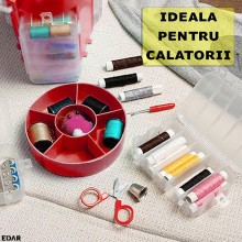 Trusa De Croitorie EDAR, Portabila, Cu 210 Accesorii, Ace Cusut, Ata, Nasturi, Cutii Organizare Detasabile, Maner Transport Trusa De Croitorie EDAR, Portabila, Cu 210 Accesorii, Ace Cusut, Ata, Nasturi, Cutii Organizare Detasabile, Maner Transport