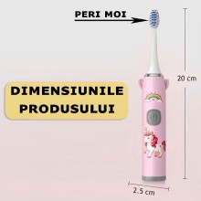 Periuta De Dinti Electrica EDAR, Pentru Copii, Model Unicorn, Alimentare Cu Baterii, Peri Moi, 1 Program, Buton Pornire/Oprir...