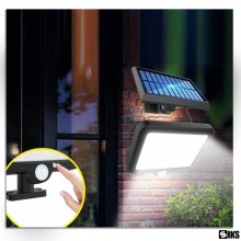 Lampa Solara SIKS Cu Telecomanda 100 COB LED, Cu Senzor De Miscare Si Lumina, Baterie Inclusa 1200 Mah, 260 LM, Cablu 5 M, 3 ...