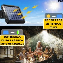Lampa Solara SIKS Cu Telecomanda 100 COB LED, Cu Senzor De Miscare Si Lumina, Baterie Inclusa 1200 Mah, 260 LM, Cablu 5 M, 3 ... Lampa Solara SIKS Cu Telecomanda 100 COB LED, Cu Senzor De Miscare Si Lumina, Baterie Inclusa 1200 Mah, 260 LM, Cablu 5 M, 3 ...