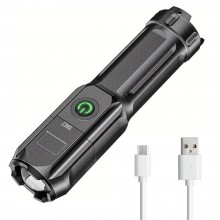 Lanterna Profesionala SIKS Din Aluminiu, Cu Lumina Reglabila, Focus Telescopic, 200 Metri Distanta, Led 36W, Waterproof IP44,...
