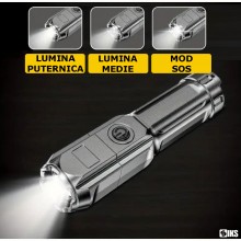 Lanterna Profesionala SIKS Din Aluminiu, Cu Lumina Reglabila, Focus Telescopic, 200 Metri Distanta, Led 36W, Waterproof IP44,... Lanterna Profesionala SIKS Din Aluminiu, Cu Lumina Reglabila, Focus Telescopic, 200 Metri Distanta, Led 36W, Waterproof IP44,...