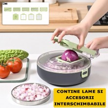 Feliator De Legume Si Fructe 9 In 1 SIKS, Multifunctional, Pentru Ceapa, Rosii, Cartofi, Tocator De Alimente Cu Tava De Scurg... Feliator De Legume Si Fructe 9 In 1 SIKS, Multifunctional, Pentru Ceapa, Rosii, Cartofi, Tocator De Alimente Cu Tava De Scurg...