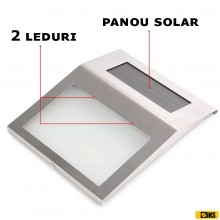 Numar De Casa Sau Poarta Cu Incarcare Solara SIKS M2 Cu Iluminare Automata, Inox, Baterie Reincarcabila, Pornire Oprire Autom...