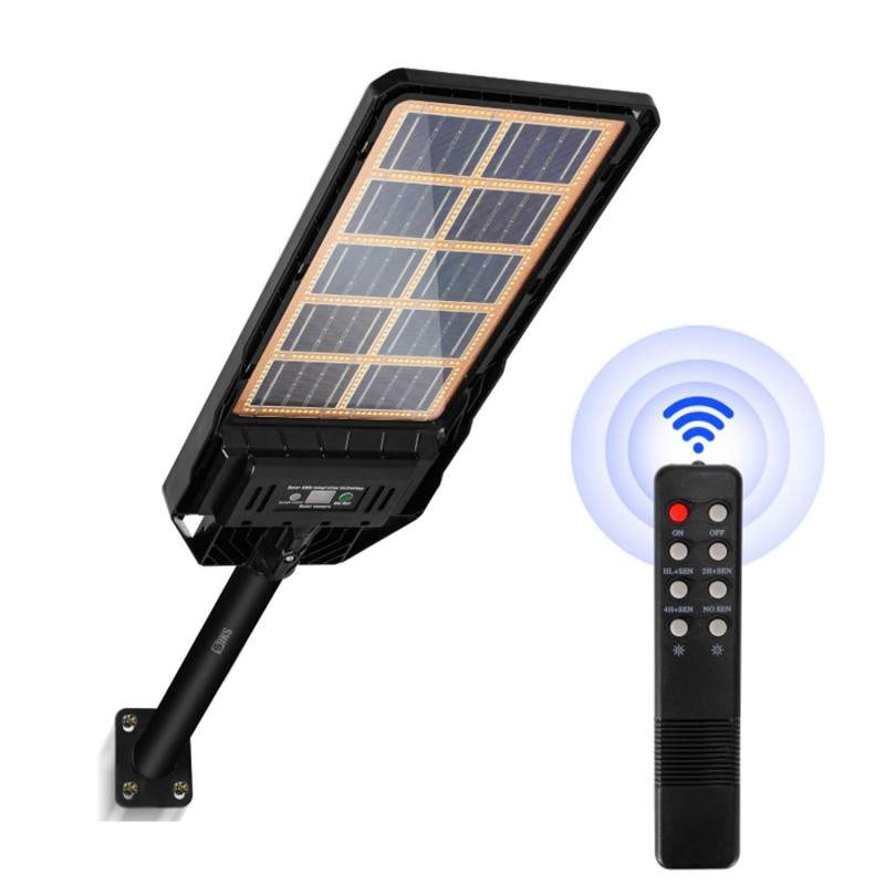 Lampa Solara Stradala Sau Gradina Slim SIKS 200W Cu Panou Solar Monocristalin, De Exterior, 219 LED Tehnologie COS, 2240LM, 1...