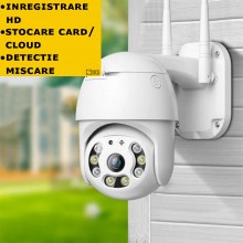 Camera De Supraveghere Video WIFI SIKS, 5 MP, Exterior/Interior IP66, Voce, Alarma, 4X Zoom, Rotire, Leduri Lumina, Comunicar...