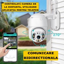 Camera De Supraveghere Video WIFI SIKS, 5 MP, Exterior/Interior IP66, Voce, Alarma, 4X Zoom, Rotire, Leduri Lumina, Comunicar...