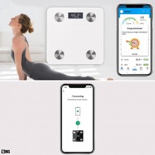 Cantar Electronic Inteligent De Baie SIKS Ecran De Sticla Securizata, Suporta Maxim 180 Kg, Electronic Cu Aplicatie Smart, Co...