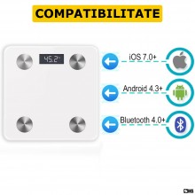 Cantar Electronic Inteligent De Baie SIKS Ecran De Sticla Securizata, Suporta Maxim 180 Kg, Electronic Cu Aplicatie Smart, Co... Cantar Electronic Inteligent De Baie SIKS Ecran De Sticla Securizata, Suporta Maxim 180 Kg, Electronic Cu Aplicatie Smart, Co...