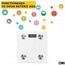 Cantar Electronic Inteligent De Baie SIKS Ecran De Sticla Securizata, Suporta Maxim 180 Kg, Electronic Cu Aplicatie Smart, Co... Cantar Electronic Inteligent De Baie SIKS Ecran De Sticla Securizata, Suporta Maxim 180 Kg, Electronic Cu Aplicatie Smart, Co...