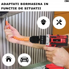 Trusa Bormasina Cu Percutie SIKS, Cu 40 De Accesorii, 2 Acumulatori De 36V Inclusi, Autofiletanta, Mod Infiletat, Mod Gaurit ... Trusa Bormasina Cu Percutie SIKS, Cu 40 De Accesorii, 2 Acumulatori De 36V Inclusi, Autofiletanta, Mod Infiletat, Mod Gaurit ...