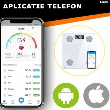 Cantar Inteligent Corporal EDAR, Conexiune Bluetooth, Smart, Electronic, Aplicatie Telefon, Afisaj Digital Iluminat, Sticla, ... Cantar Inteligent Corporal EDAR, Conexiune Bluetooth, Smart, Electronic, Aplicatie Telefon, Afisaj Digital Iluminat, Sticla, ...
