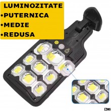 Lampa Solara De Exterior SIKS, Cu Panou Solar, 63 Led COB Cu Amplificare Lumina Pentru Gradina, Alee, Intrare Casa, Lampa Cu ...