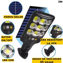 Lampa Solara De Exterior SIKS, Cu Panou Solar, 63 Led COB Cu Amplificare Lumina Pentru Gradina, Alee, Intrare Casa, Lampa Cu ...