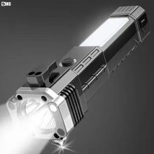 Lanterna LED SIKS, Echipata Cu Ciocan De Siguranta Si Cutter, Magnetica, Incarcare USB, Acumulator, 300 lm, Rezistenta La Umi...