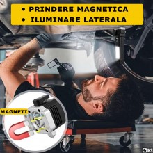 Lanterna LED SIKS, Echipata Cu Ciocan De Siguranta Si Cutter, Magnetica, Incarcare USB, Acumulator, 300 lm, Rezistenta La Umi...