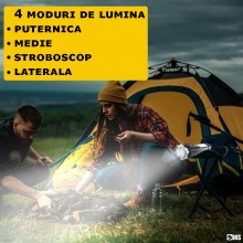 Lanterna LED SIKS, Echipata Cu Ciocan De Siguranta Si Cutter, Magnetica, Incarcare USB, Acumulator, 300 lm, Rezistenta La Umi...