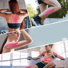 Banda Kinesiologica SIKS Pentru Suportul Muschilor, Pentru Sportivi Si Atleti, Roz