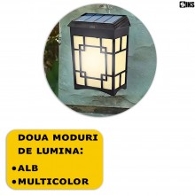 Lampa Solara Decorativa SIKS De Exterior, Pentru Perete, Gard, Led Multicolor, 7 Moduri De Iluminare, Rezistenta La Apa IP54,...