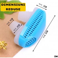 Dispozitiv Nazal Antisforait 2 in 1 SIKS, Purifica Aerul, Din Silicon Moale, Reutilizabil, Marime Universala, Albastru
