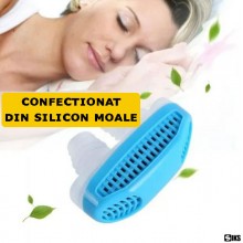 Dispozitiv Nazal Antisforait 2 in 1 SIKS, Purifica Aerul, Din Silicon Moale, Reutilizabil, Marime Universala, Albastru