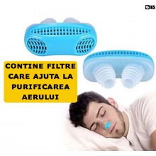 Dispozitiv Nazal Antisforait 2 in 1 SIKS, Purifica Aerul, Din Silicon Moale, Reutilizabil, Marime Universala, Albastru